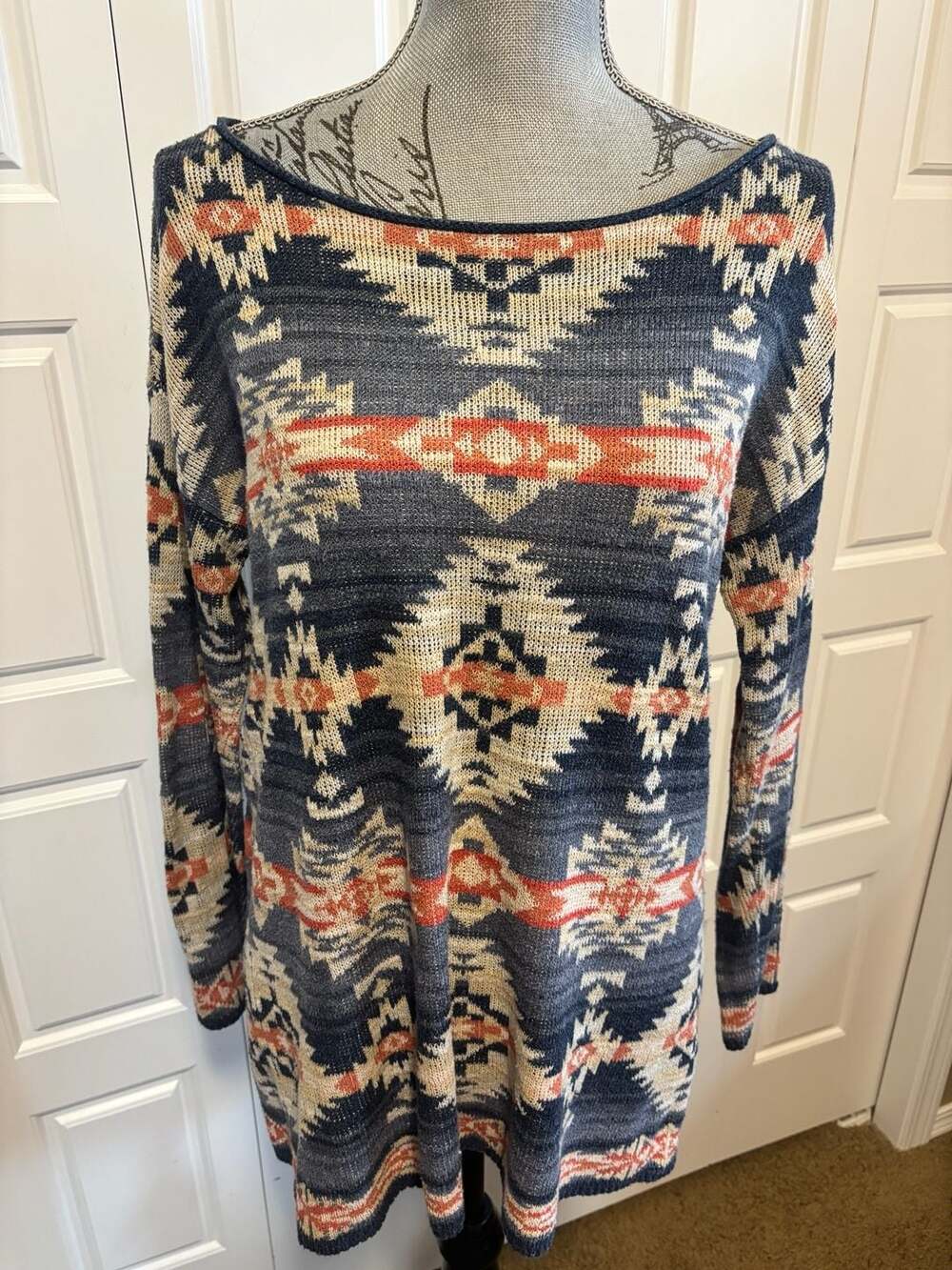 Denim & Supply Ralph Lauren Southwestern Sweater Size S Blue Aztec Knit
